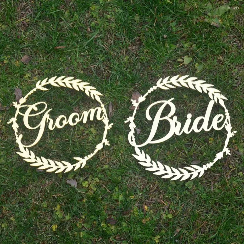 Party Decoration Personalized Bride & Groom Wedding Hanging Sign Custom Gold Silver Mirror Chair Signs For Deco Po Props 2pcs