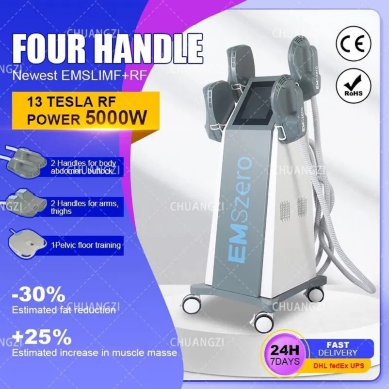 Upgrade 14 Tesla Ems Body Sculpting Machine Neo 2/4/5 Handle RF Portable Emszero Fat Burning Equip Stimulation Machine