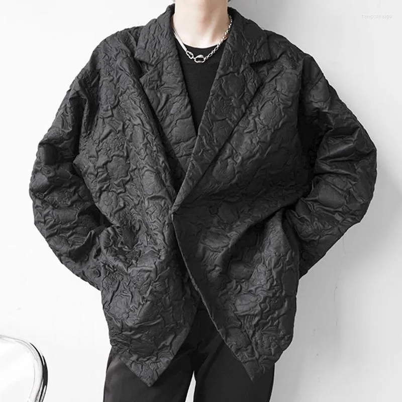 Trajes para hombre, chaqueta fina a la moda de estilo coreano para hombre, abrigo de traje de manga larga con muescas holgadas y doble botonadura, otoño 2023 2Y0602