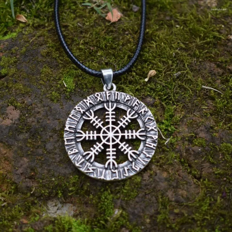Correntes 12pcs Norse Viking Odin Símbolo de runic runas runas amulet rune vegvisir bússola jóias de moda
