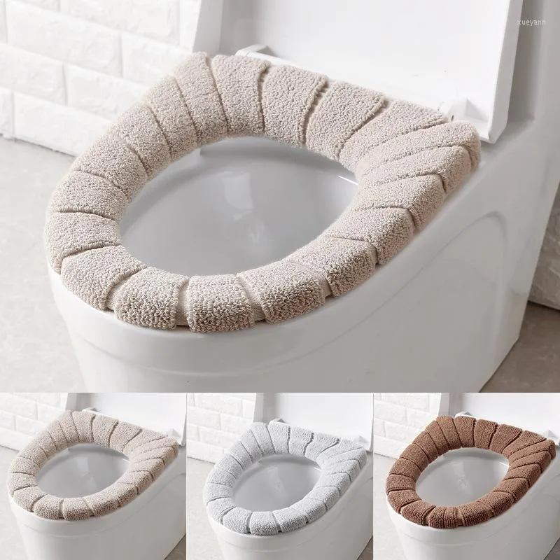Toilet Seat Covers Cover Warm Soft Acrylic Washable Mat Home Decor Closestool Case Lid Accessories Bathroom