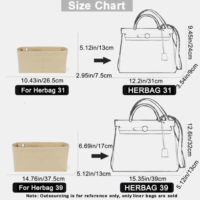 يناسب Herbag 31 39 Love Cloth Bag Bag Long Sac Champ Bag داخل قرية Makeup Makeup President Inner Evertoner Portable Cosmetic Cosmetic Cosmetic