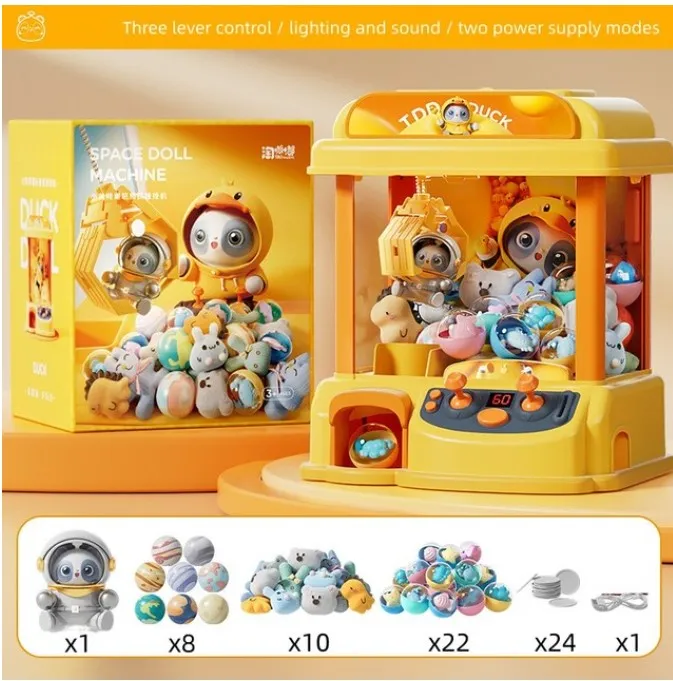 Automatic Doll Machine Toy for Kids Mini Cartoon Coin Operated