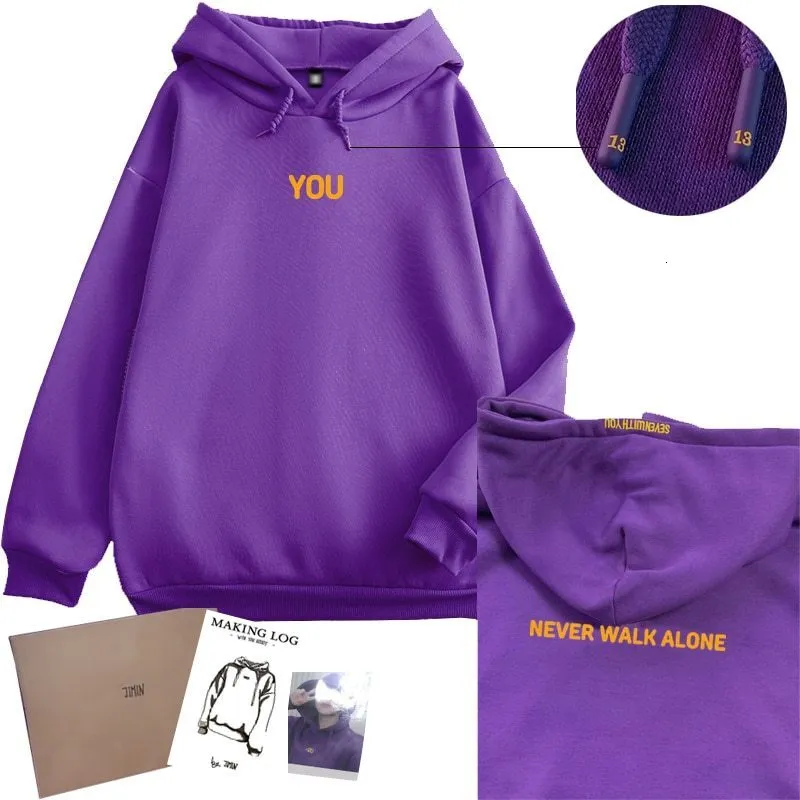 Dames Hoodies Sweatshirts Origineel ontwerp Jimin Hoodie Drukte zeven met u 13 Never Walk Alone Digital File Merch voor fans Card Sweatshirt 230301