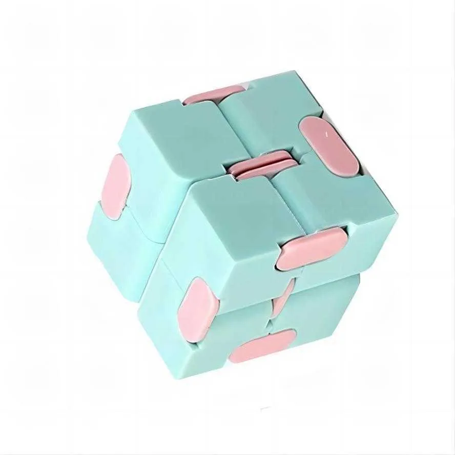 Infinity Cube Candy Color Fidget Puzzle Toy Anti Decompression Finger Hand Spinners Fun speelgoed voor volwassen kinderen ADHD Stress Relief Gift 2023