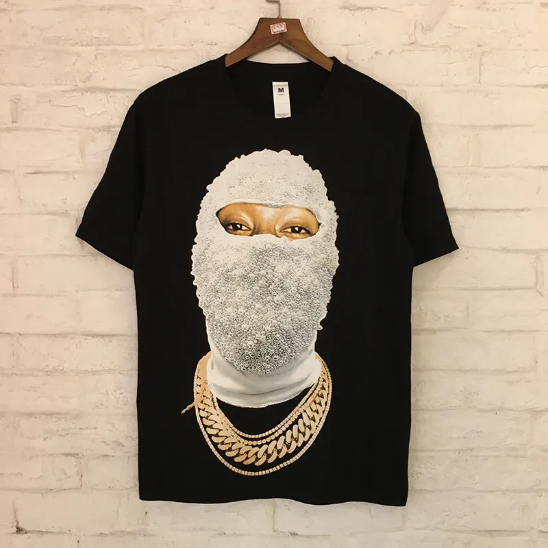 Herr t-skjortor herr designer skjorta hip hop streetwear diamant maskerad 3d mode 1: 1 högkvalitativ skateboard bomullst-shirt