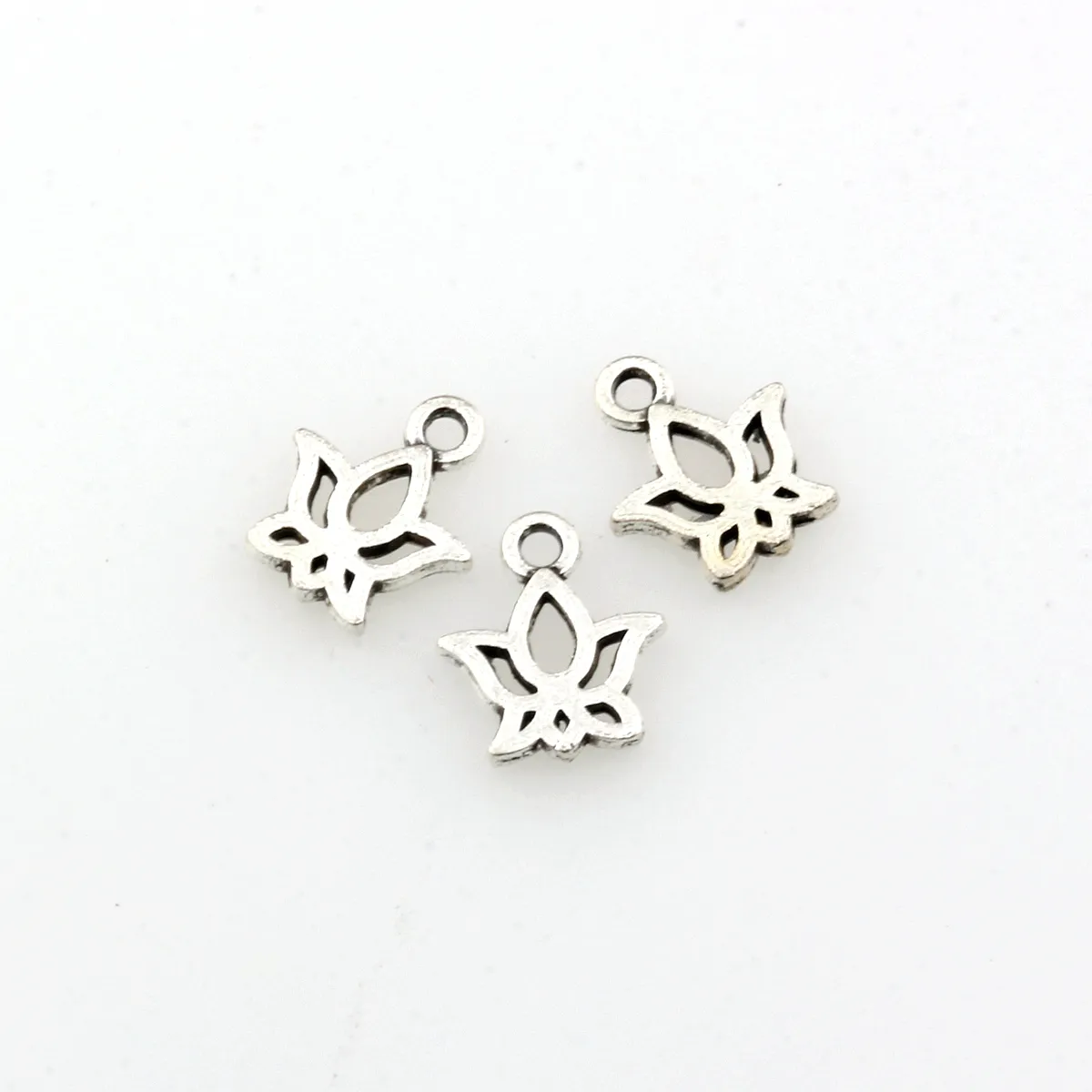 300 st charms lotus blomma 11x13mm antika silver smycken gör diy handgjorda hantverk