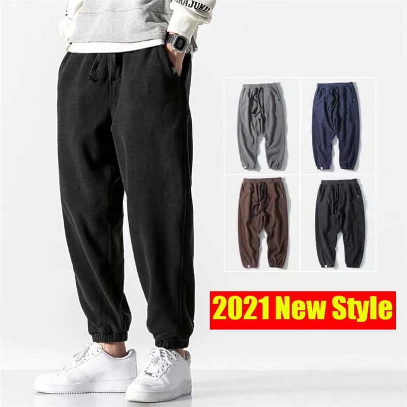 Kvinnors byxor capris mode män harem byxor vår varma fleece byxor japansk stil utomhus jogger sport manlig lös byxor pantaloni da uomo 230301