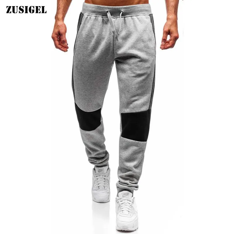 Pantalon masculin Zusigel hommes cordons de cordon d'automne patchwork sport pantalon de survêtement extérieur jogger intérieur.