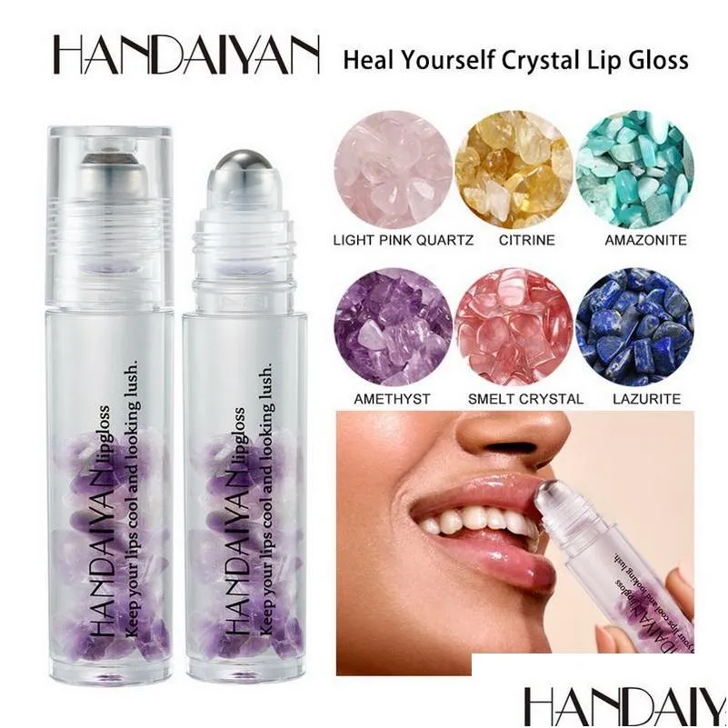 Lip Gloss Handaiyan Crystal Ball enriquecido hidratante hidratando o reparo de longlasing natural de lábios danificados maquiagem transparente Lipgloss D Dh78r