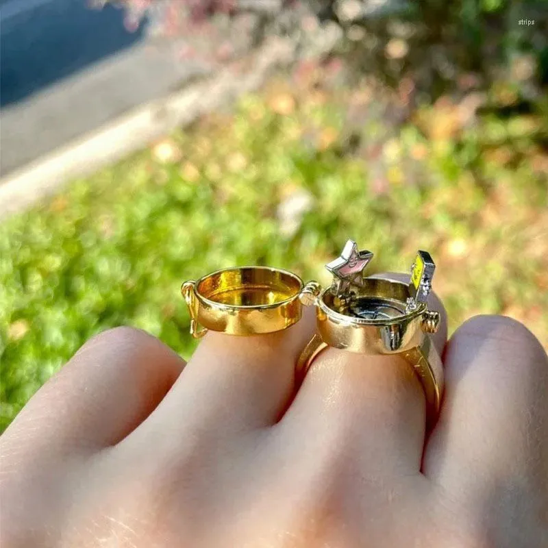 Cluster Ringen 2023 Draaien BFF Tiener Anime Esthetiek Schattige Koppels Open Voor Mannen Vrouwen Mode-sieraden Vriend Geschenken Groothandel