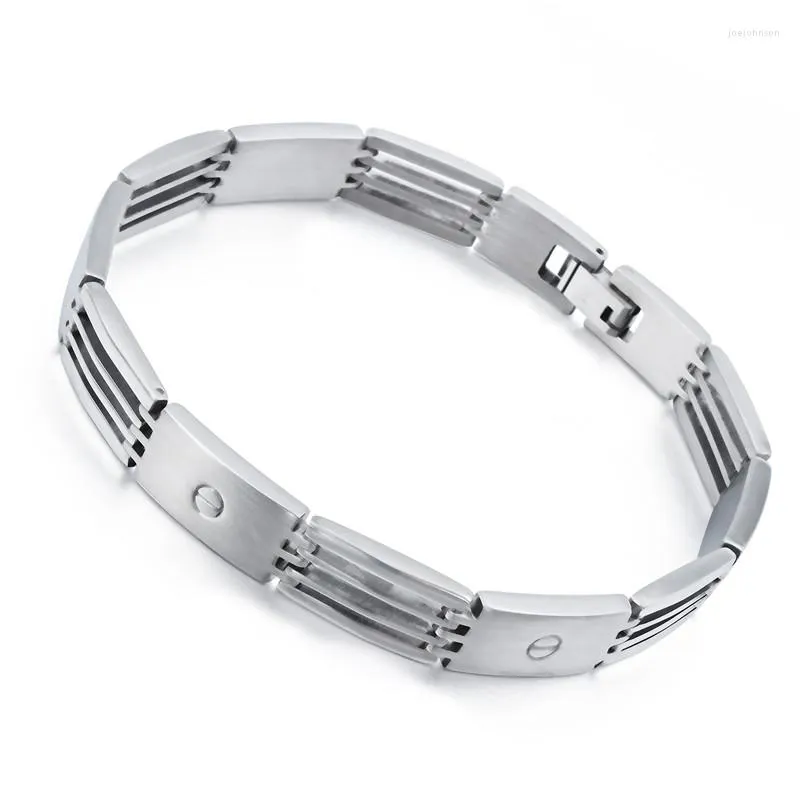 Charm Bracelets HAWSON Stainless Steel Bracelet Trendy Bar Setting Wrist Band Hand Chain Jewelry Gift Hiphop