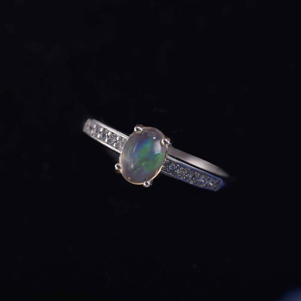 Klusterringar itsmos opal diamantringar zirkon fin eld färgglad opal ring för kvinnor lyx silver naturliga opal band jubileum present g230228
