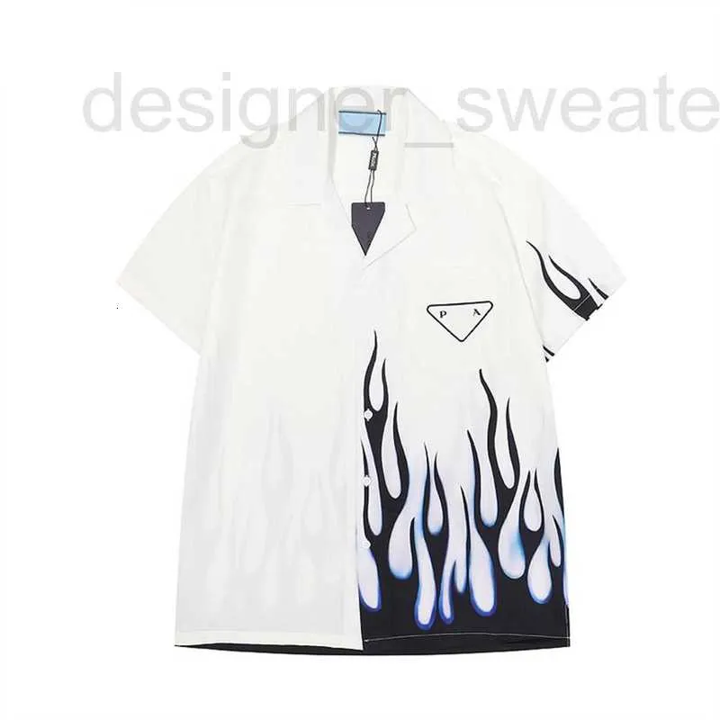 Men's Casual Shirts Designer Summer fashion designer Shirt Europe Paris high quality cotton shirt Women's flame printed short sleeve casualT-shirt top M-3XL S0F5