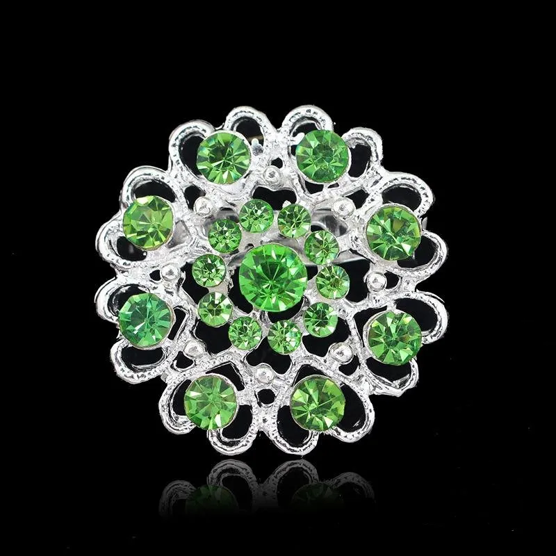 Partihandel kristallblommor älskar brosches stift diamant brosch boutonniere stick corsage bröllop mode smycken smycken