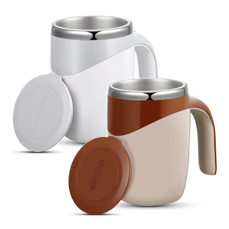 Mugs Self stirring coffee cup Automatic magnetic mug 304 stainless steel Christmas gift Birthday 230228