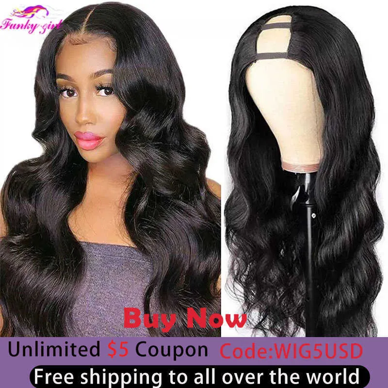 Synthetic Wigs Body Wave u Part Wigs 100% Human Hair Brazilian Wavy Virgin for Women Remy Glueless 180% Density Cheap Wig 230227