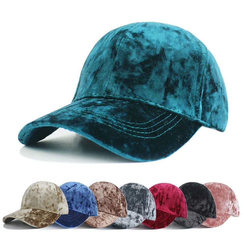 Ball Caps Solid Suede Baseball Cap Women Men's Fashion Street Hip Hop Hats Unisex Fake Fur Spring Snapback Velvet Thicken Warm Bones Cap Z0301