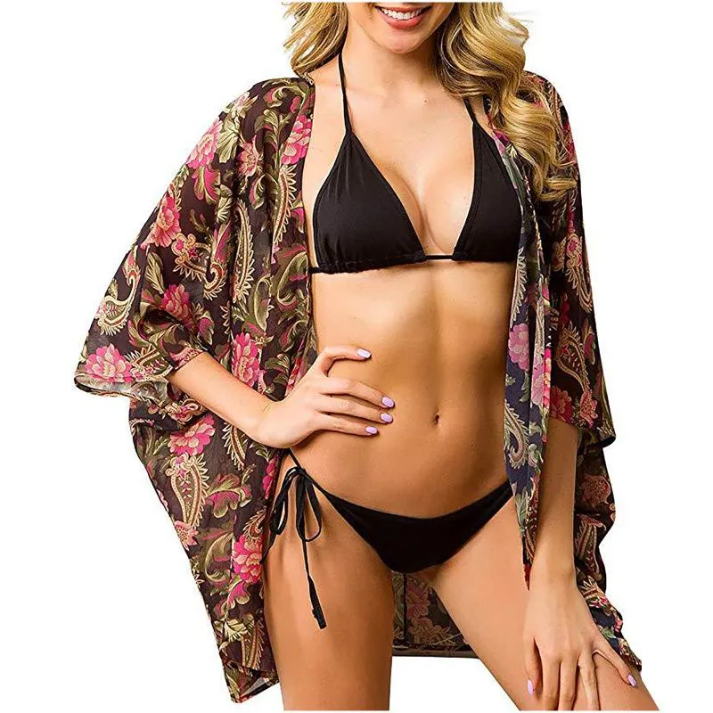 Maillots de bain pour femmes Outwear Mode Casual Loose Solid Women Beach Bikini Cover Up Top Swim Short Wrap Sarong Beachwear Sun Dress Summer