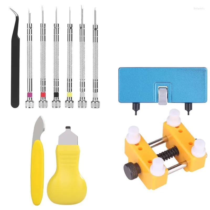 Watch Repair Kits Tools PCS مجموعة أدوات استبدال البطارية مع فتاحة زجاجة الغطاء الخلفي القابل للتعديل و Remover Toolrepair Hele22