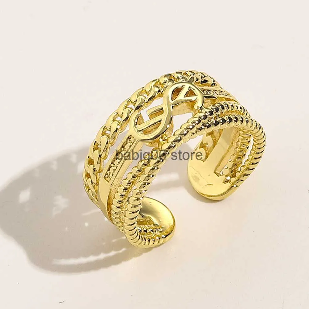 Bands anneaux Designer de marque de marque Bijoux Anneaux Femme 18k Gold Cople Copper Ring Adjustable Femmes Love Charms Supplies de mariage Accessoires de luxe T230301