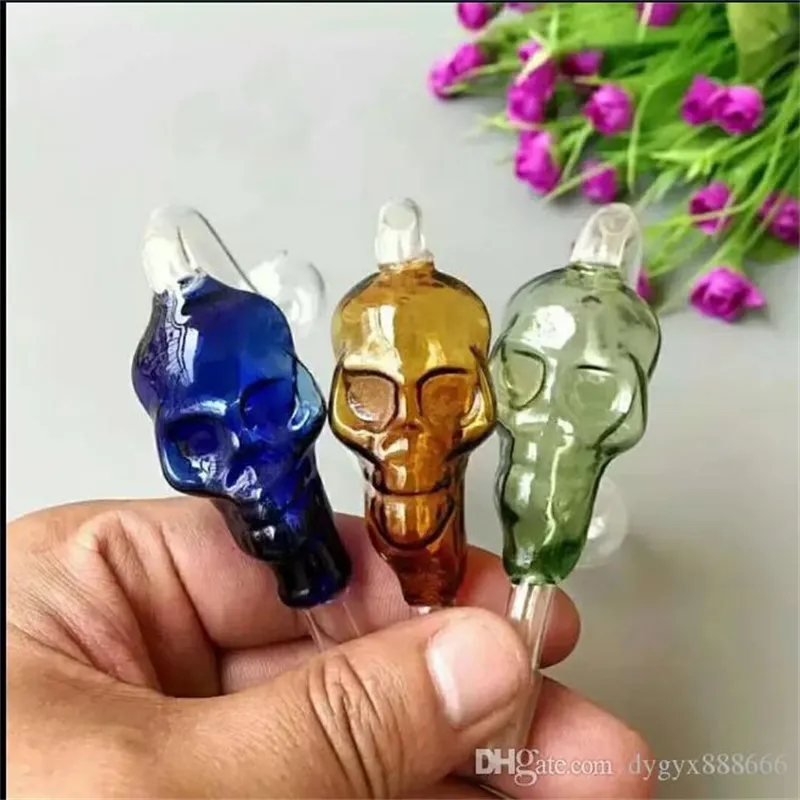 Rökningstillbehör S Glass Pot Skull Bone Wholesale Bongs Oil Burner Pipes Water Pipes Glass Pipe Oil Rigs