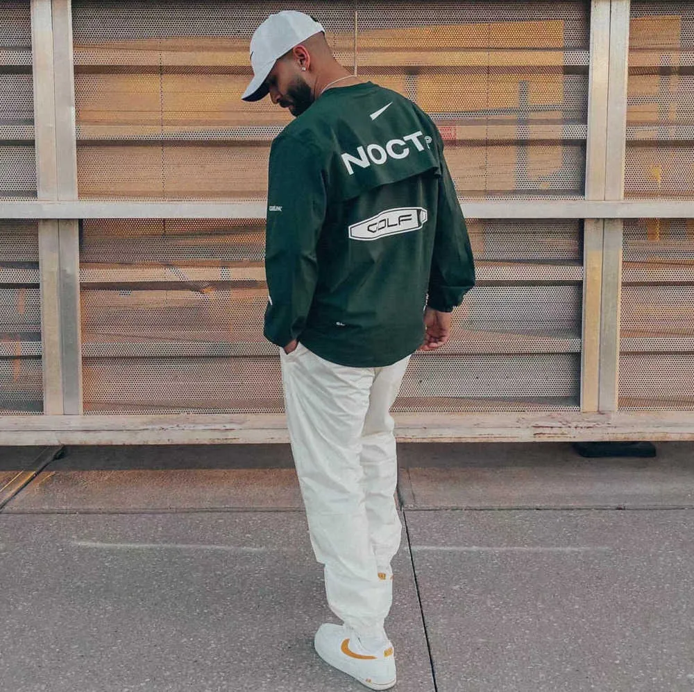 メンズフーディーズUSバージョンNocta Golf Coブランドドロー通気性のクイック乾燥スポーツTシャツ長袖首の夏