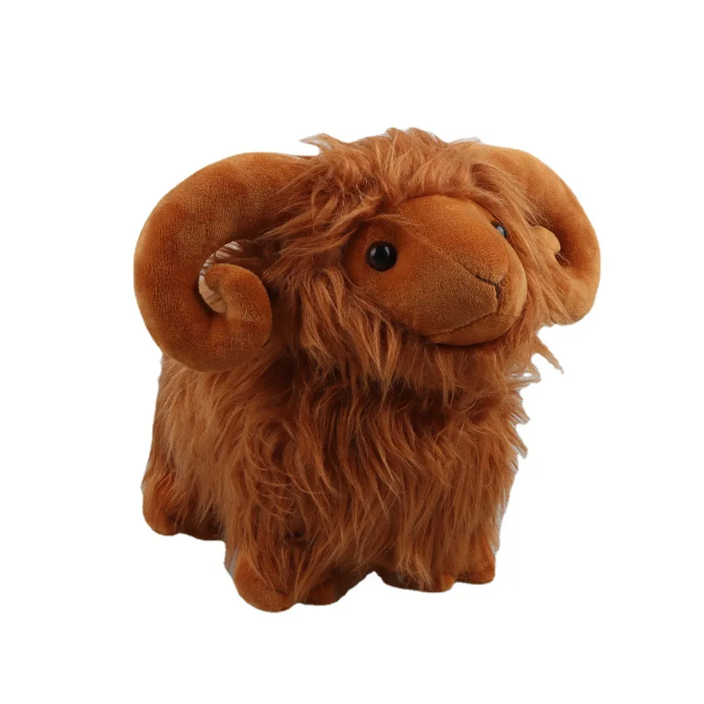 25cm Highland Fleece Ram Plush Toy Doll Anime Cute Room Decoration Pillow Christmas birthday Gift