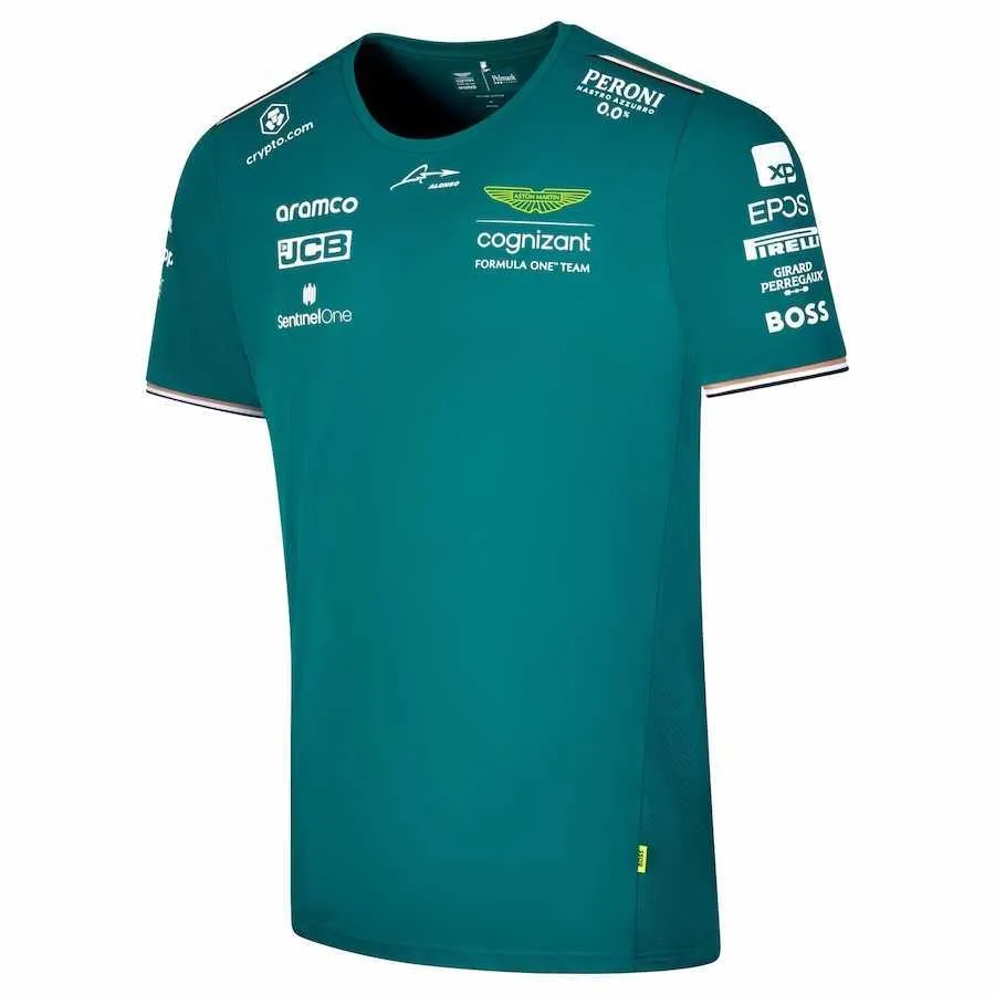 Herrmode T -shirt överdimensionerade 2023 New F1 Formel 1 Racing Team Aston Martin Aramco Cognizant Fernando Alonso Driver Summ229h