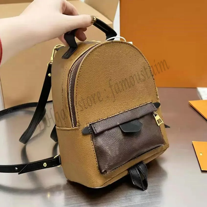 Designer Women Palm Springs Backpack Bag Paris Brand Lady Mini Monograms Tela rivestita in pelle stampata Zaini per lo shopping all'aperto Luxurys Designers Bags