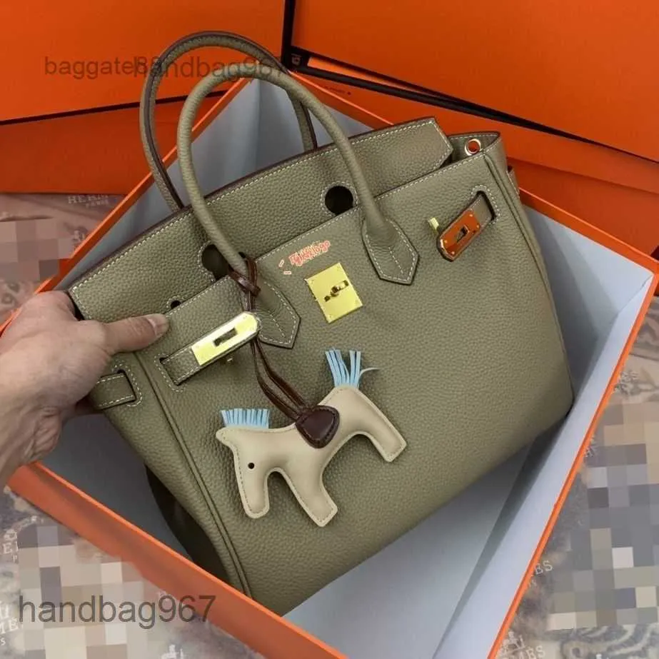 Handbag Hand fashion Hands Designer Hermezoutlet Evening Bags 2023 Birkins Litchi Head Leather Platinum Women's Single Shoulder Messenger Hand J5PZ