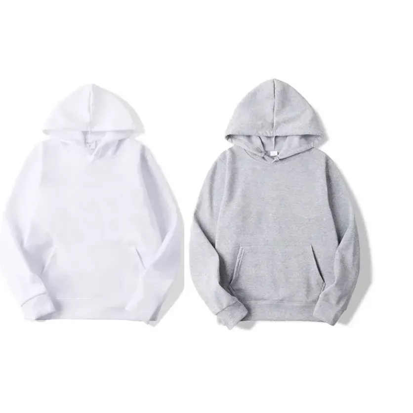 Sublimering diy tomma hoodies vit huvtröja för kvinnor män bokstäver tryck långärmad polyestertröjor tt0301