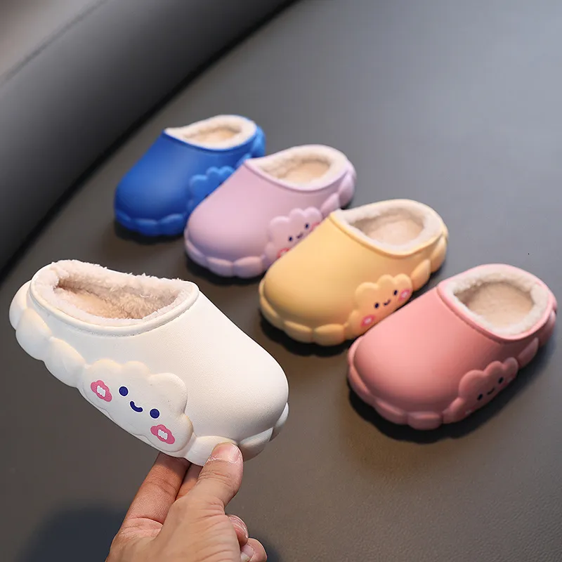 Slipper Children Home Shoes Cotton Slippers Kids Water Proof Cartoon Warm Shoes Boys Girls Slippers Indoor Home Winter Baby Kids Shoes 230301