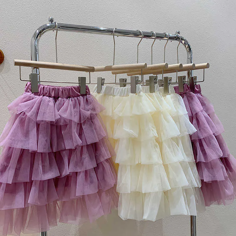 Jupes Layered Tulle Jupes Pour Enfants Filles Vêtements 2023 Printemps Été Princesse Tutu Jupe Anniversaire Fête De Mariage Bottoming Enfants T230301