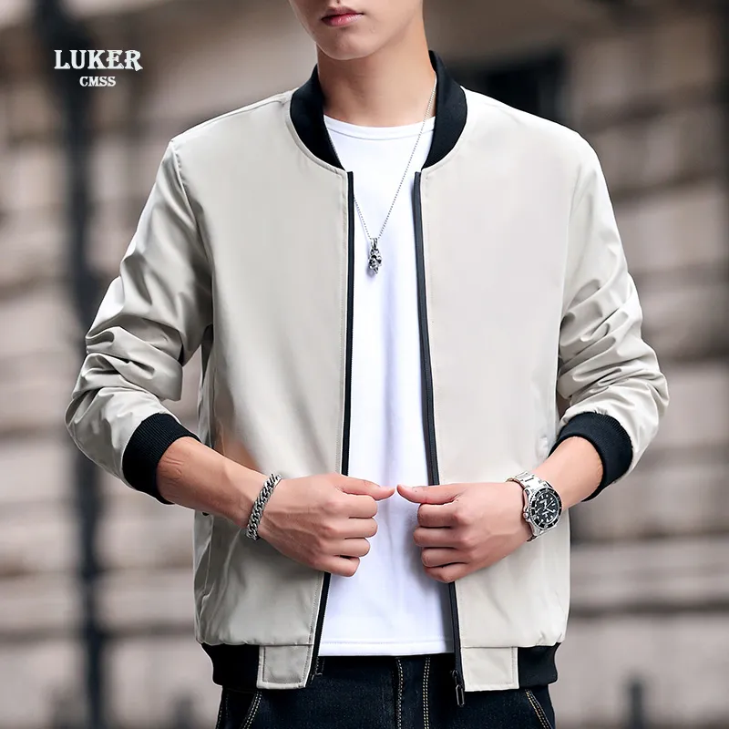 Herrjackor Spring Bomber Zipper Jacket Slim Fit Clothing Summer Men Casual Outwear Thin Man Wintermen's