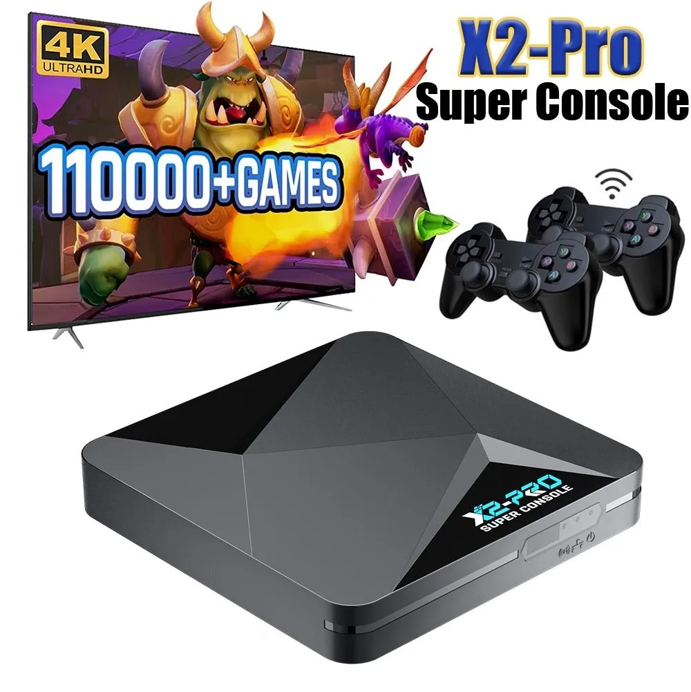 Kontrolery gier Joysticks Console retro Super Console X2 Pro dla PS1/DC/SS/PSP Plug Plug Box Game Build-in 100 000 klasycznych gier System telewizyjny 230228