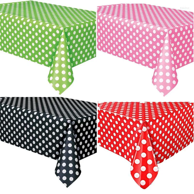 Table Cloth Rectangular Covers Waterproof Disposable Plastic Tablecloth For Birthday Party Wedding PE Dot Eco Tableware