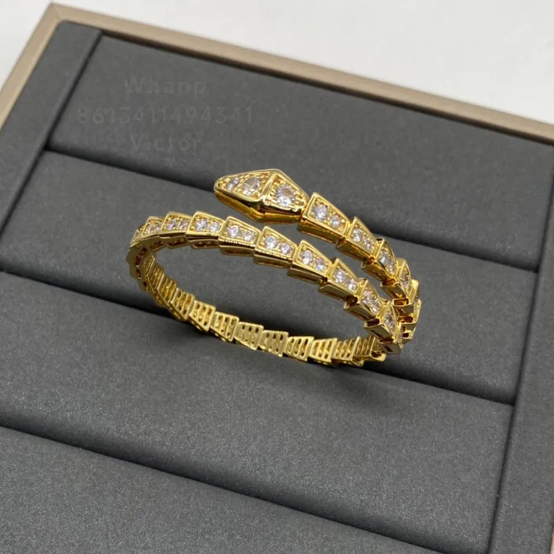 BUIGARI serpente designer braccialetto singolo elastico per donna diamante placcato oro 18 carati per uomo riproduzioni ufficiali designer di moda regalo di anniversario 001