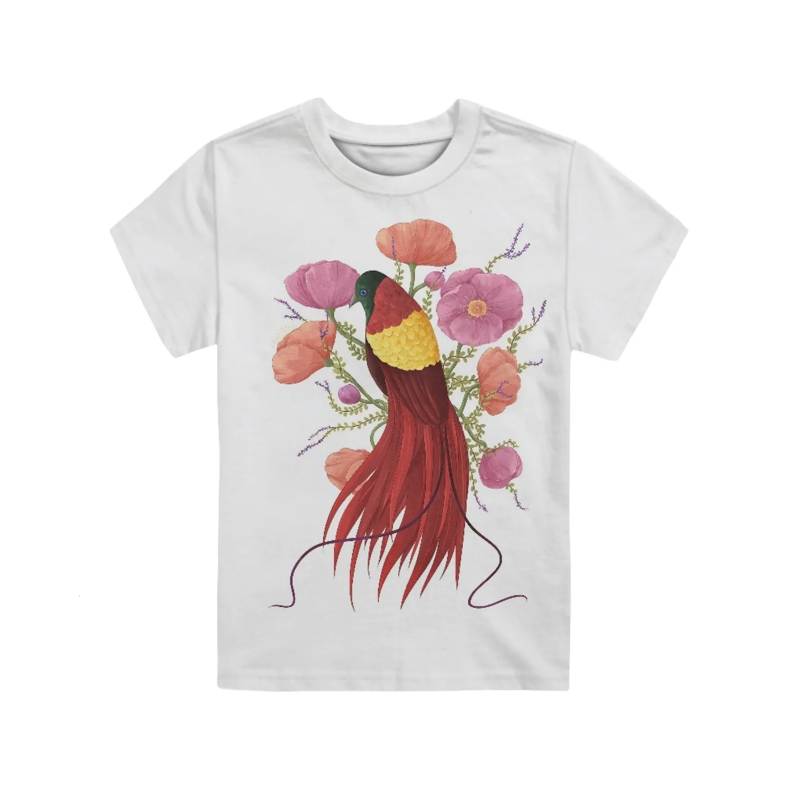 Paradisaeidae Stampa Motivo Floreale Maglietta Per Ragazzi Neonato Vestiti Manica Corta Tee Bambini Top T-shirt Estate Bambino 230301