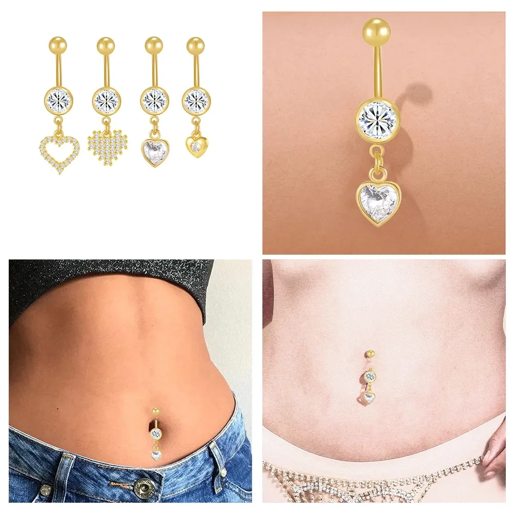 Kraakbeen oorbel clip roestvrijstalen navelring bezaaid navel nagel klem buik navel ringen body piercing