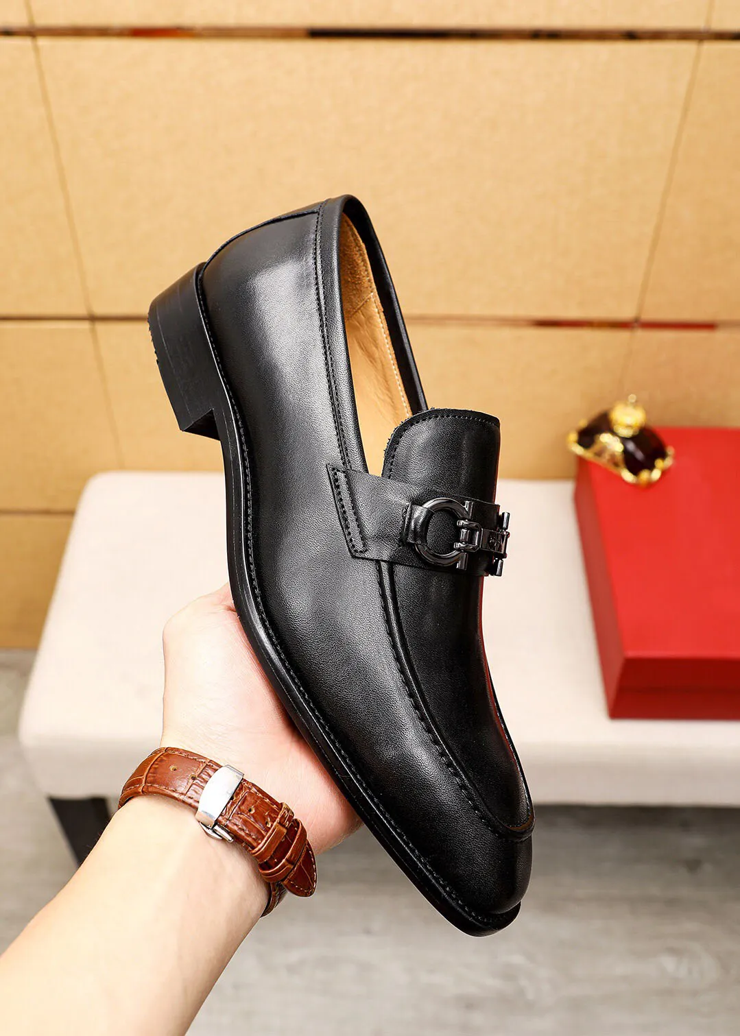 2023 Mens Trendy Patchwork Dress Shoes Business Footwear Flats Male Classic Work Shoes Casual Walking Loafers Size 38-45