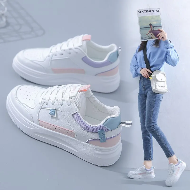 Chaussures de sport pour femmes hotsale à la mode Blanc-rose Blanc-violet printemps chaussures de sport baskets Color54