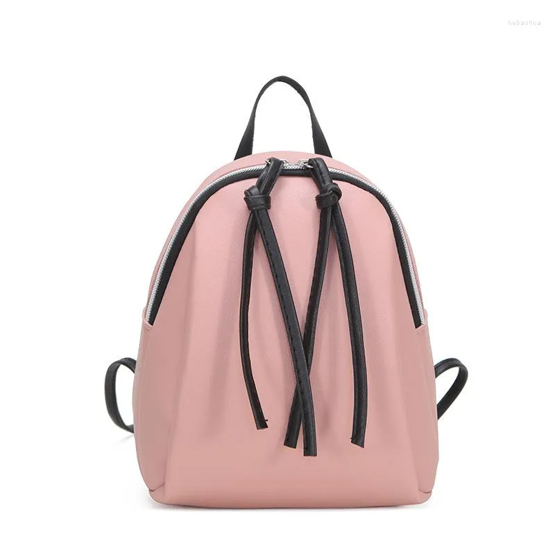 Mochila Mini bolsos de hombro para mujer Color sólido PU cuero cremallera mochilas pequeñas Simple Casual estudiante mochila de viaje