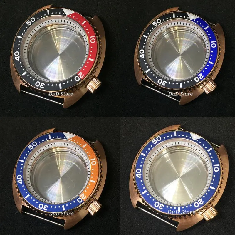 Kits de réparation de montre 45mm boîtier en or Rose Fit NH35 NH36 mouvement blanc chapitre anneau verre saphir alliage lunette insérer pièces outils