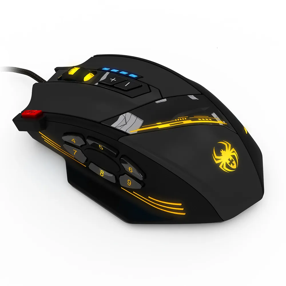 Mouse ZELOTES C 12 Mouse con cavo USB Ottico Gaming 12 Pulsanti programmabili Gioco per computer 4 DPI regolabili 7 Luci LED 230301