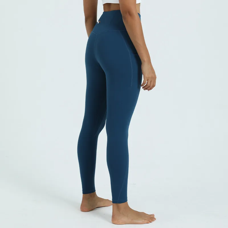 2023 Women's Pants Designer Womens lulu align leggings top lu yoga knee  length women gym legging high waist pant Elastic Fitness Lady Outdoor Sport