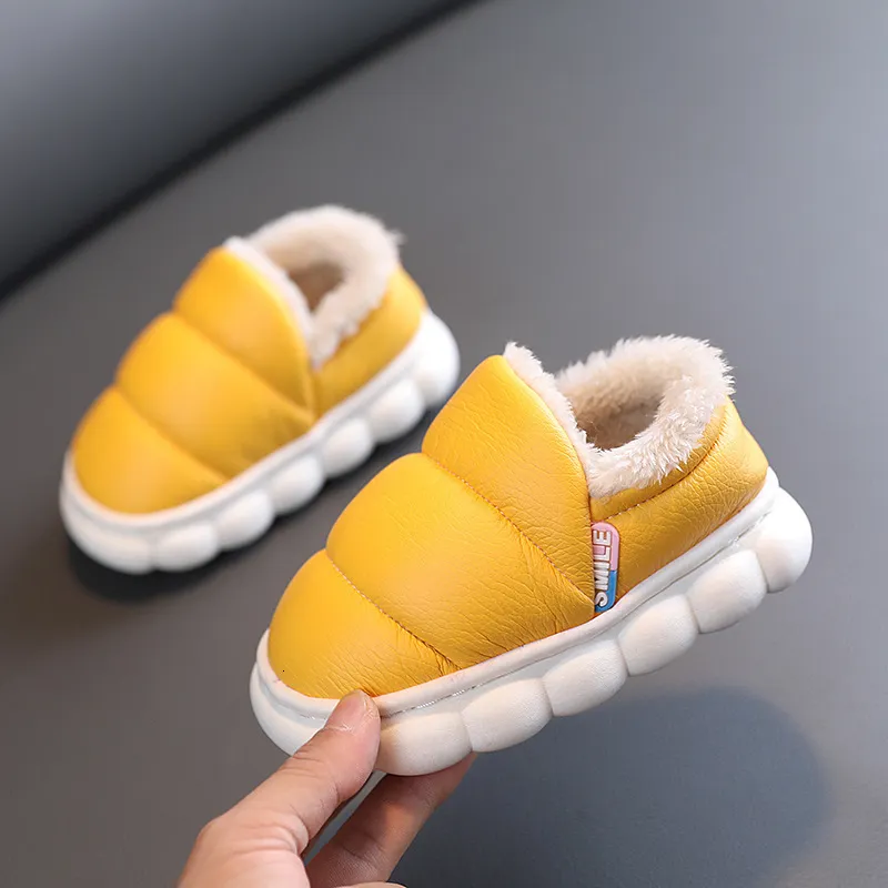 Slipper Children Home Shoes Cashmere Cotton Slippers Kids Waterproof Shoes Boys Girls Slippers Indoor Outdoor Winter Baby Kids Shoes 230301