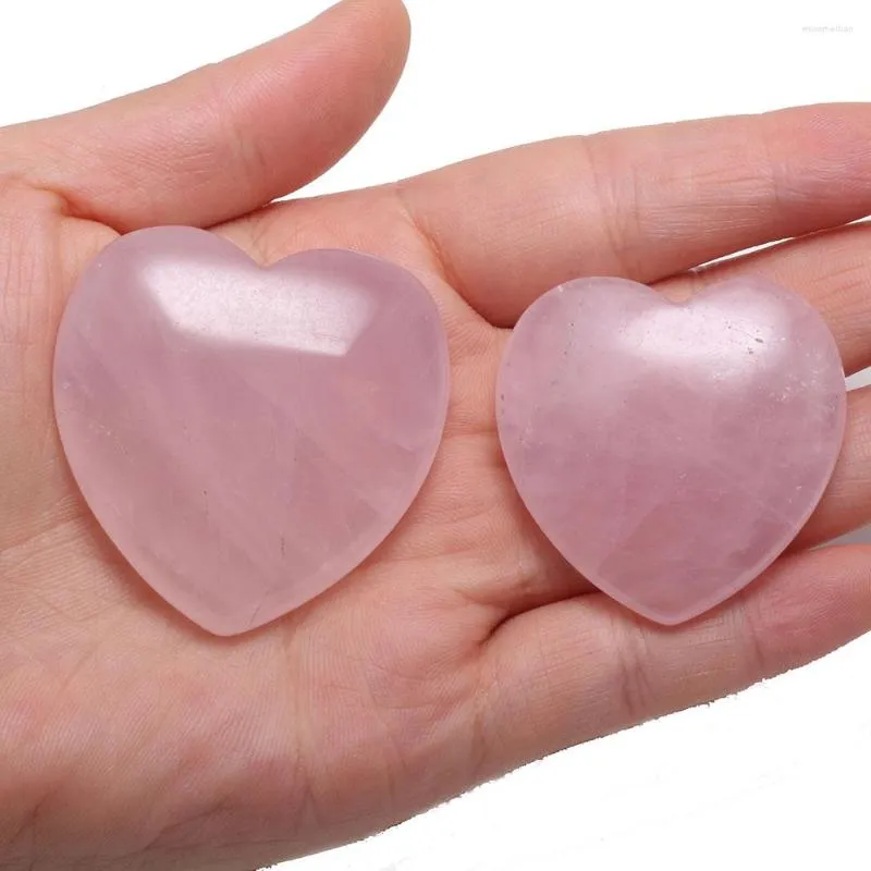 Pendant Necklaces Natural Crystal Stone Pendants Nonporous Heart Shape Rose Quartz Charms For Jewelry Making Necklace Bracelet Women Gift