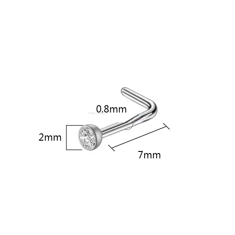 High-end Diamond anti allergy stainless steel nose ring stud Screws rose ball Piercing rings women jewelry will and dandy gift