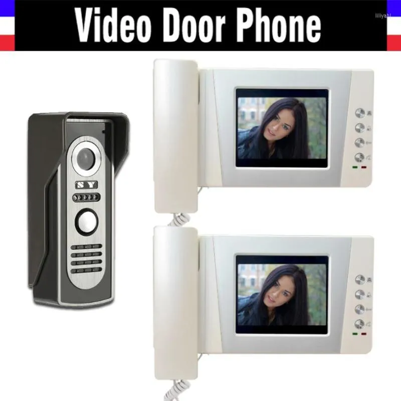 Videodeur telefoons 4.3 "LCD Monitor Doorbel Telefoonsysteem Interphone Kits IR Night Vision Camera Intercom voor thuis 2-screen